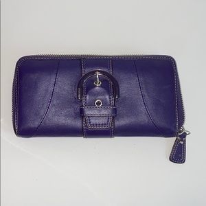 Purple coach continental wallet